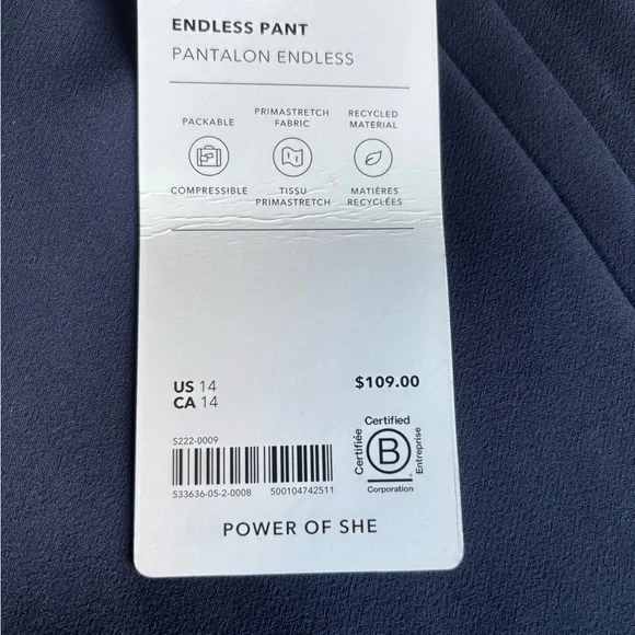 Athleta Women’s Dark Navy Pants - Picture 4 of 5